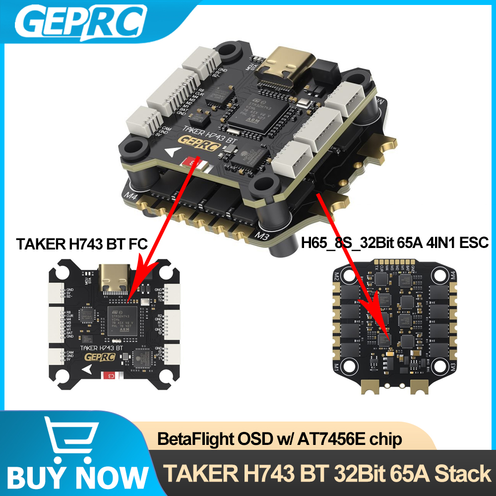 GEPRC TAKER H743 BT 32Bit 65A  - Drone Racing Flight Controller reseña y precio